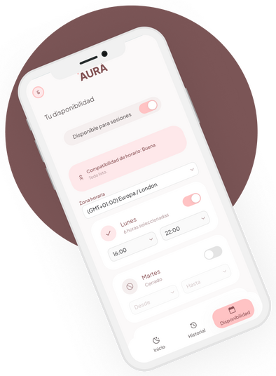 Aplicación OneAura mostrando el formulario de disponibilidad